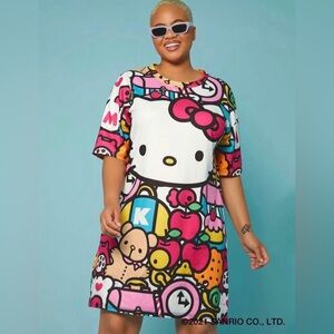Plus Size 2X SHEIN x Hello Kitty Graphic Dress